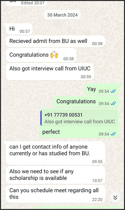 Admission success story 9